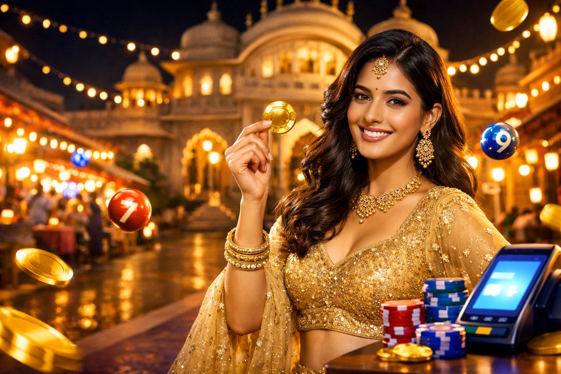 Festive Indian lottery celebration