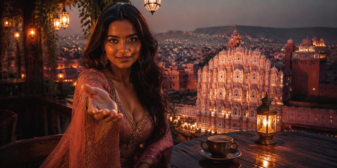 Casino entertainment with Jaipur's Hawa Mahal in background